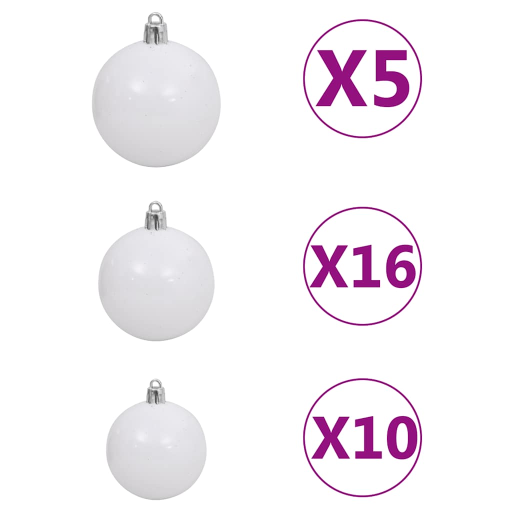 Artificial Christmas Tree with 300 LEDs&Ball Set&Flocked Snow 180 cm