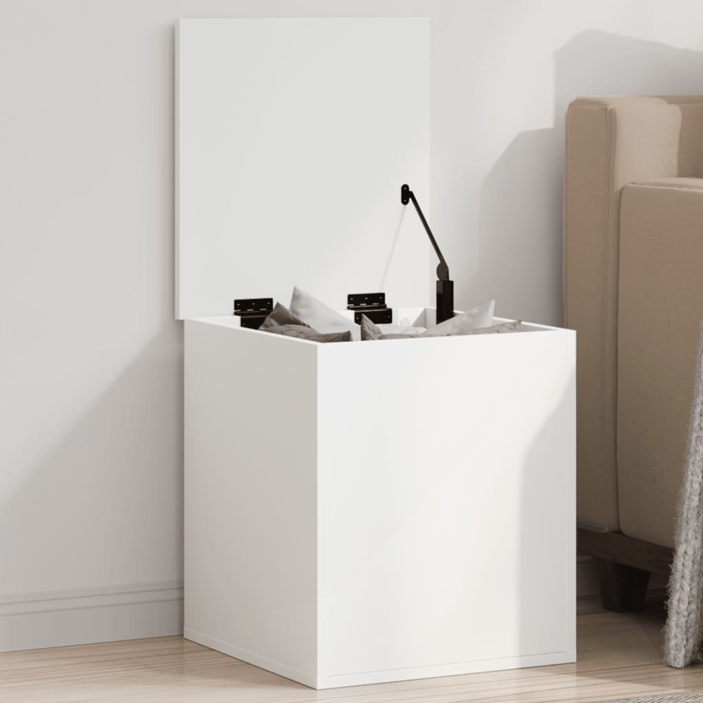 Storage Box White 40x42x46 cm Engineered Wood