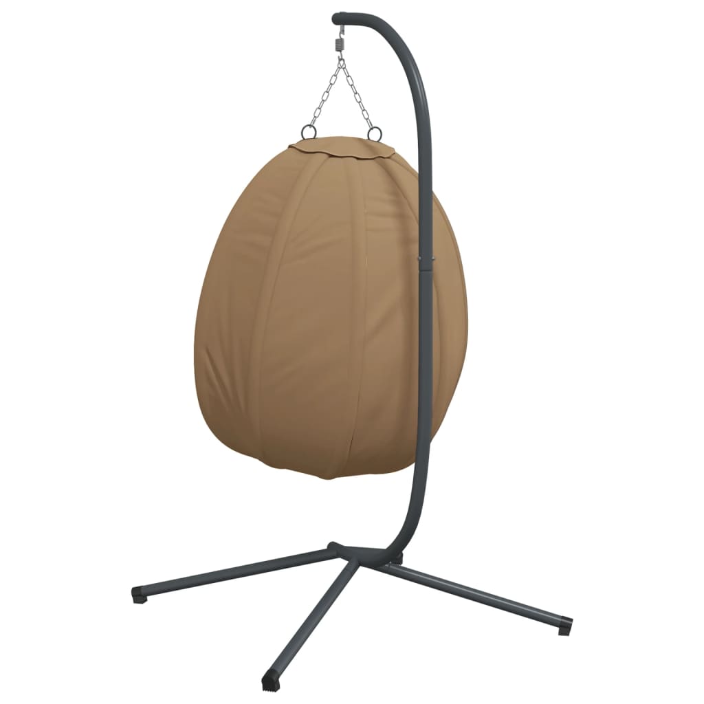 Hanging Egg Chair with Stand Taupe Fabric and Steel