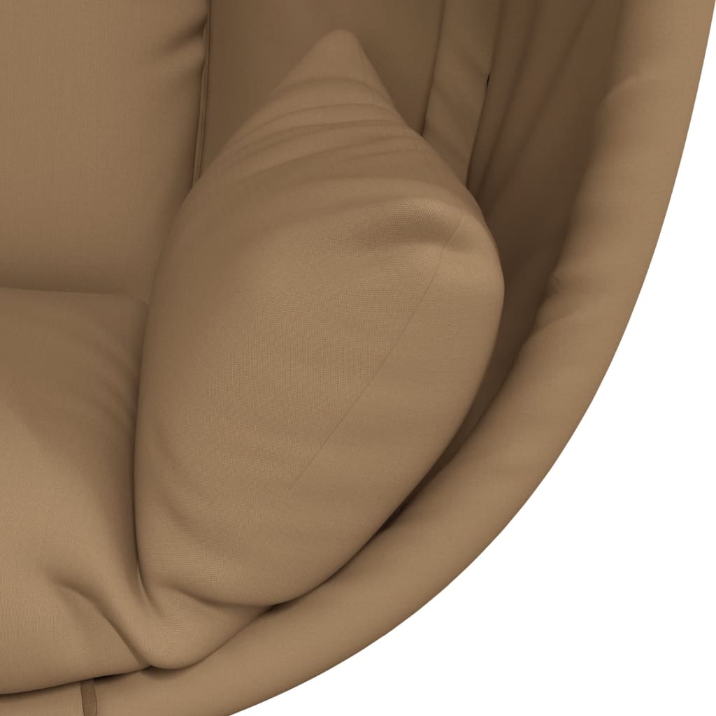 Hanging Egg Chair with Stand Taupe Fabric and Steel