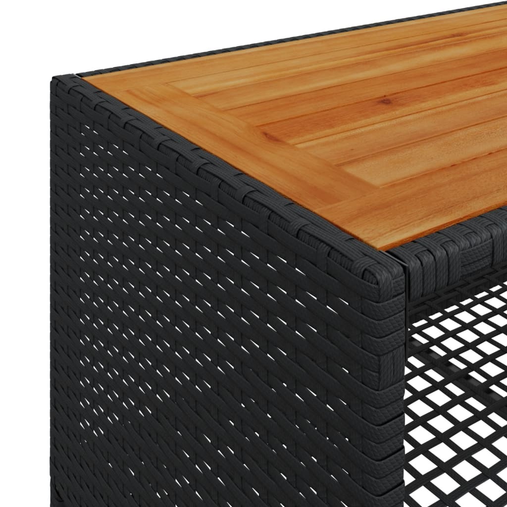 4 Piece Garden Sofa Set with Cushions Black Poly Rattan