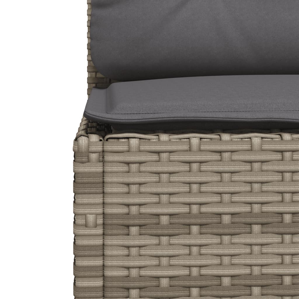 4 Piece Garden Sofa Set with Cushions Grey Poly Rattan