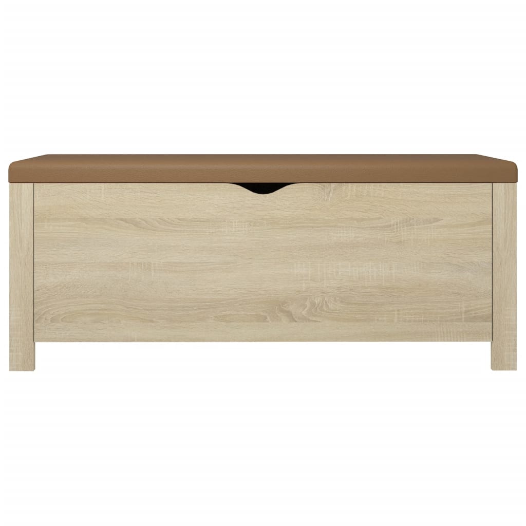 Storage Box with Cushion Sonoma Oak 105x40x45 cm
