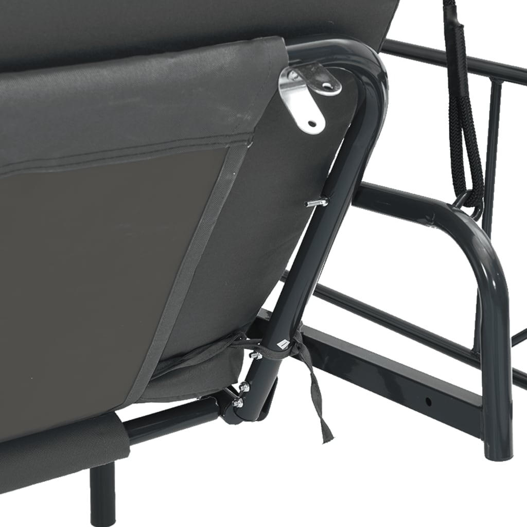 Garden Swing Bench with Canopy Dark Grey Steel