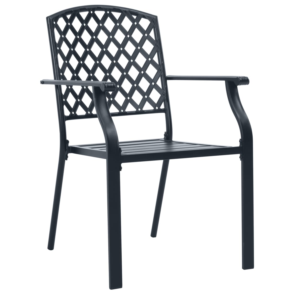 Stackable Garden Chair Set 5 Piece Anthracite Powder-coated Steel