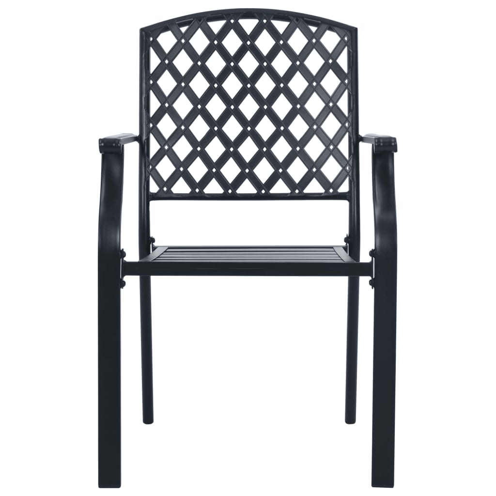 Stackable Garden Chair Set 5 Piece Anthracite Powder-coated Steel