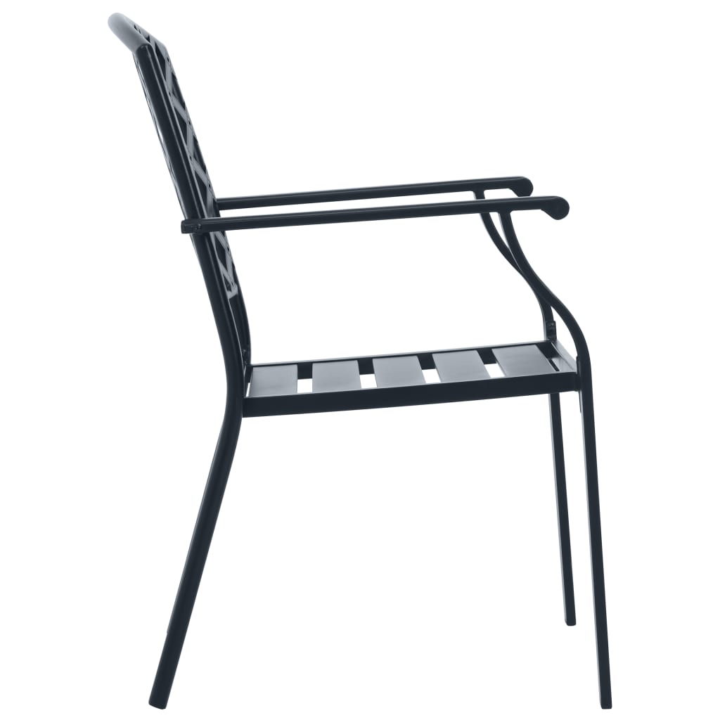 Stackable Garden Chair Set 5 Piece Anthracite Powder-coated Steel