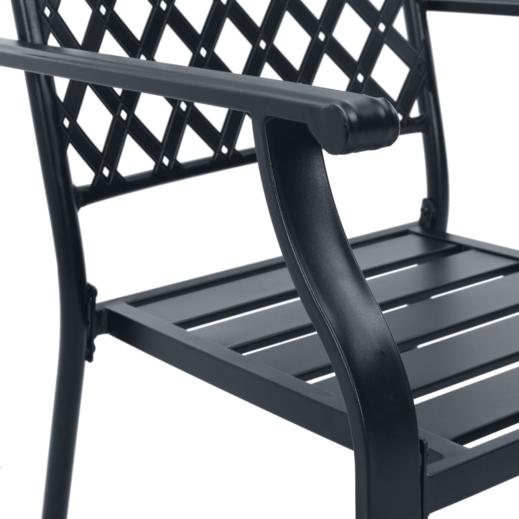 Stackable Garden Chair Set 5 Piece Anthracite Powder-coated Steel