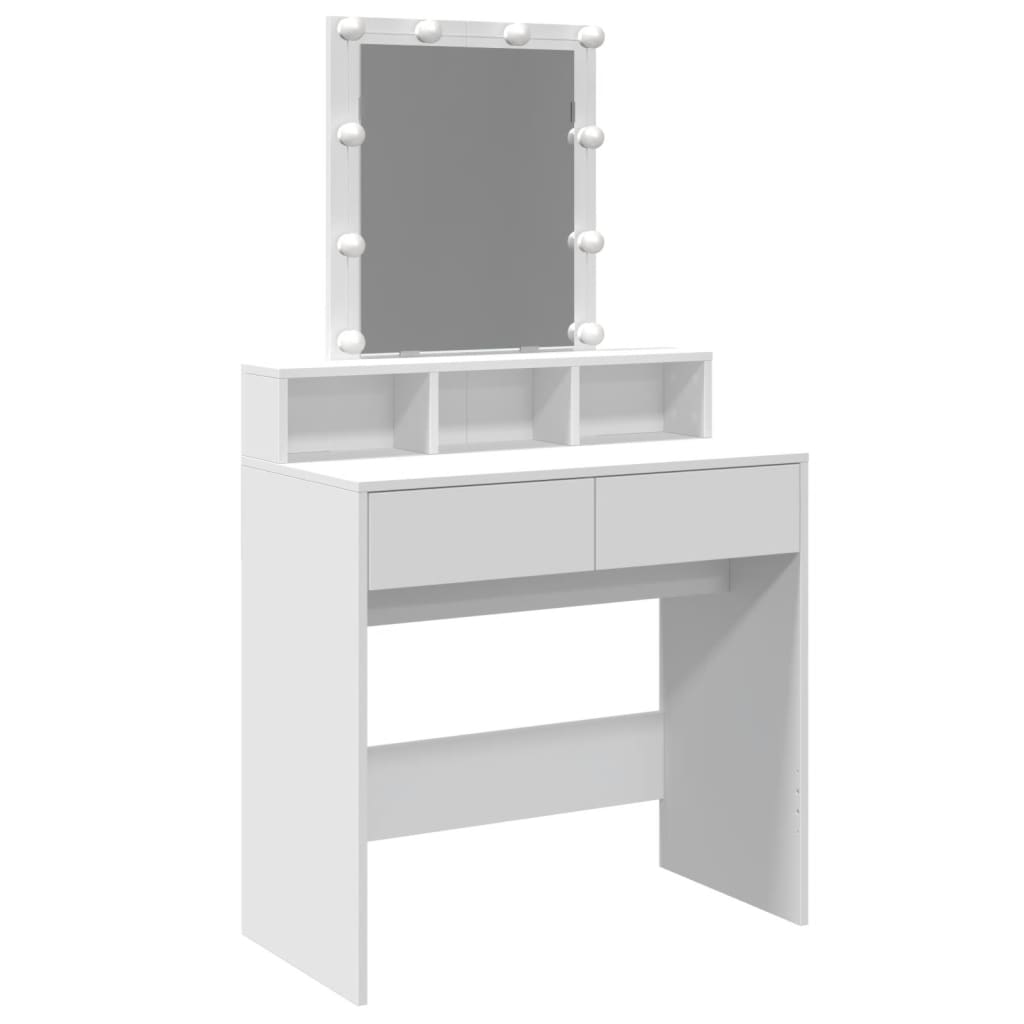 Dressing Table with LED White 80x41x144.5 cm
