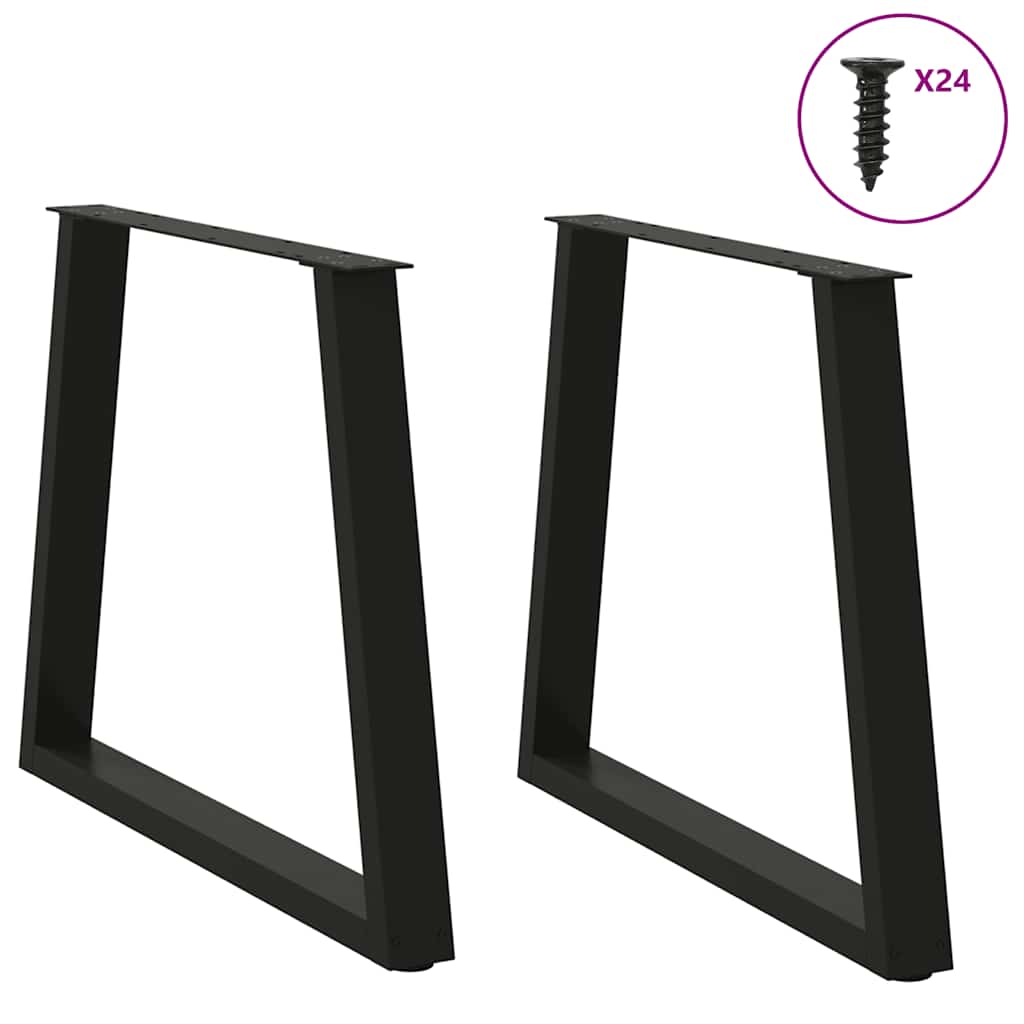 Dining Table Legs V-Shape 2 pcs Black 70x(72-73.3) cm Steel
