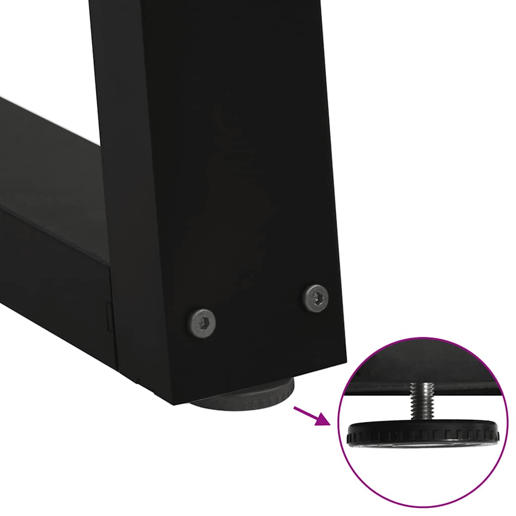 Dining Table Legs V-Shape 2 pcs Black 70x(72-73.3) cm Steel