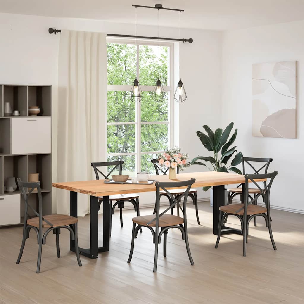 Dining Table Legs T-Shaped 2 pcs Black 60x35x(72-73) cm Steel