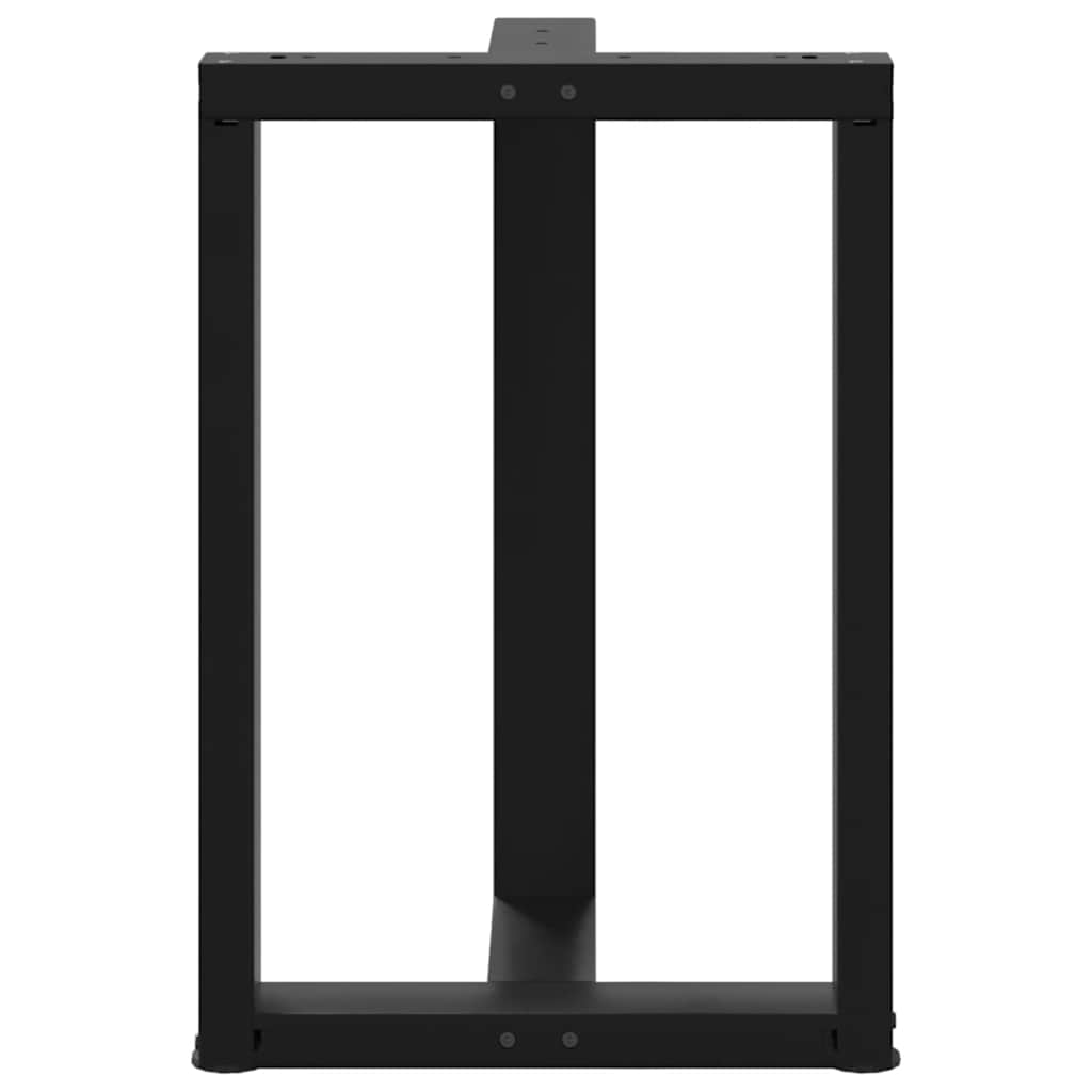 Dining Table Legs T-Shaped 2 pcs Black 60x35x(72-73) cm Steel