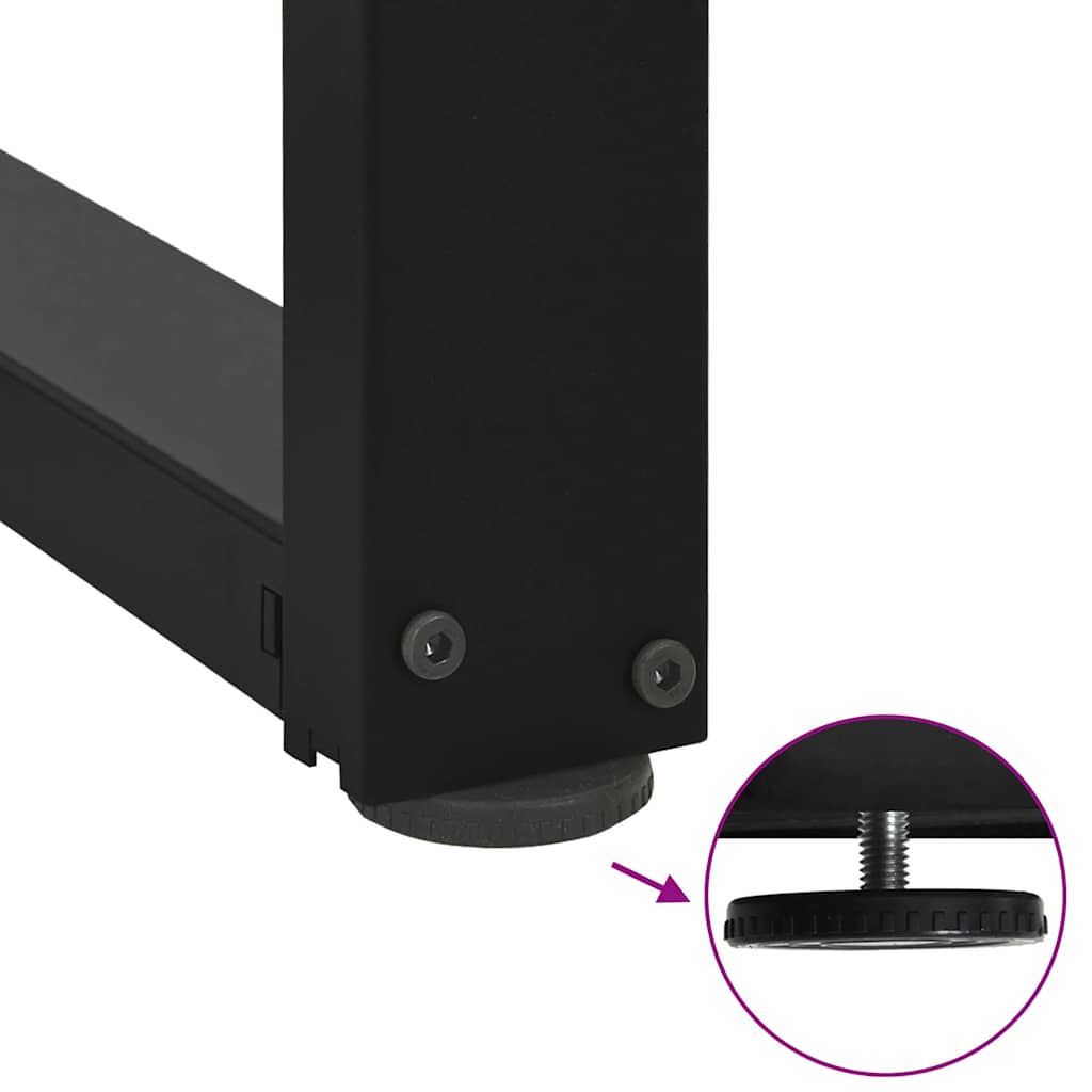 Dining Table Legs T-Shaped 2 pcs Black 60x35x(72-73) cm Steel