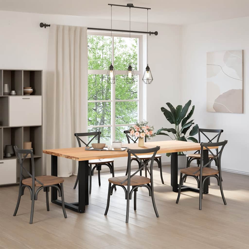 Dining Table Legs T-Shaped 2 pcs Black 70x35x(72-73) cm Steel