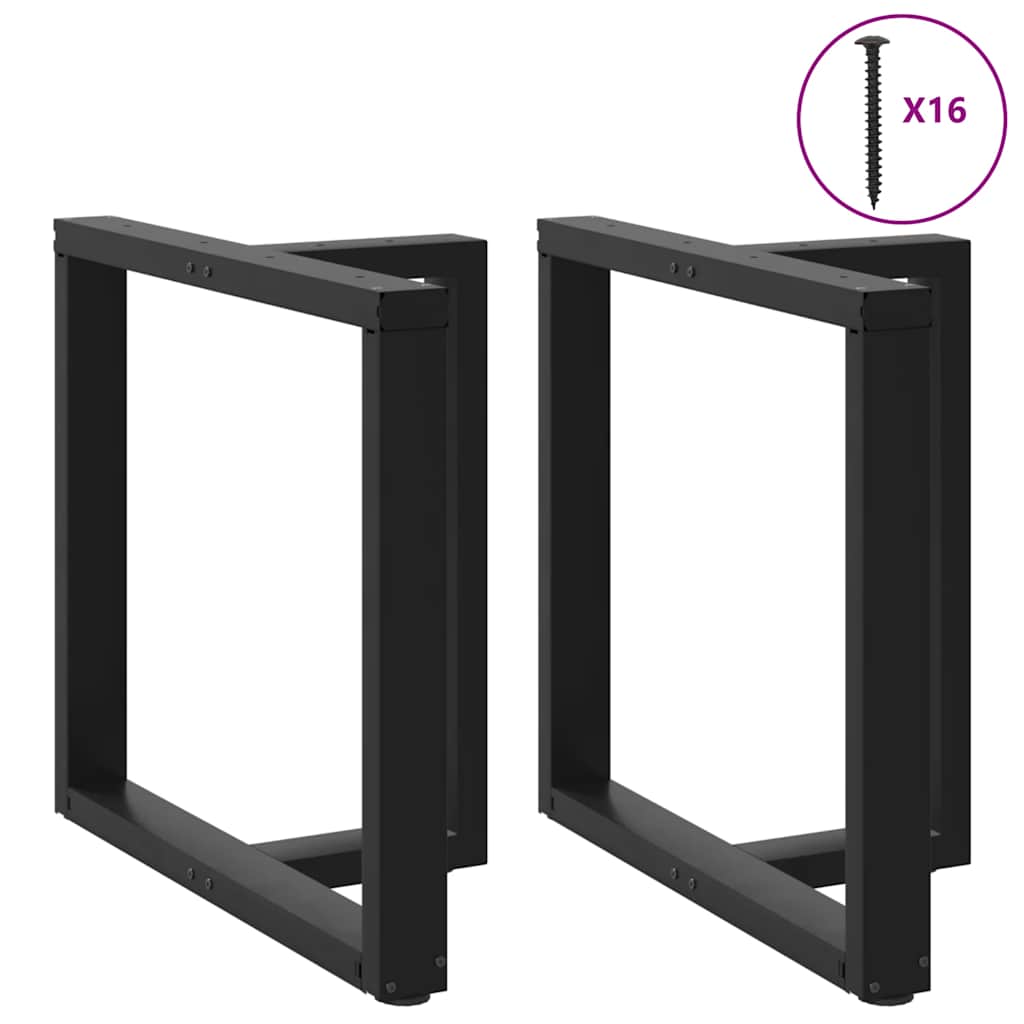 Dining Table Legs T-Shaped 2 pcs Black 80x35x(72-73) cm Steel