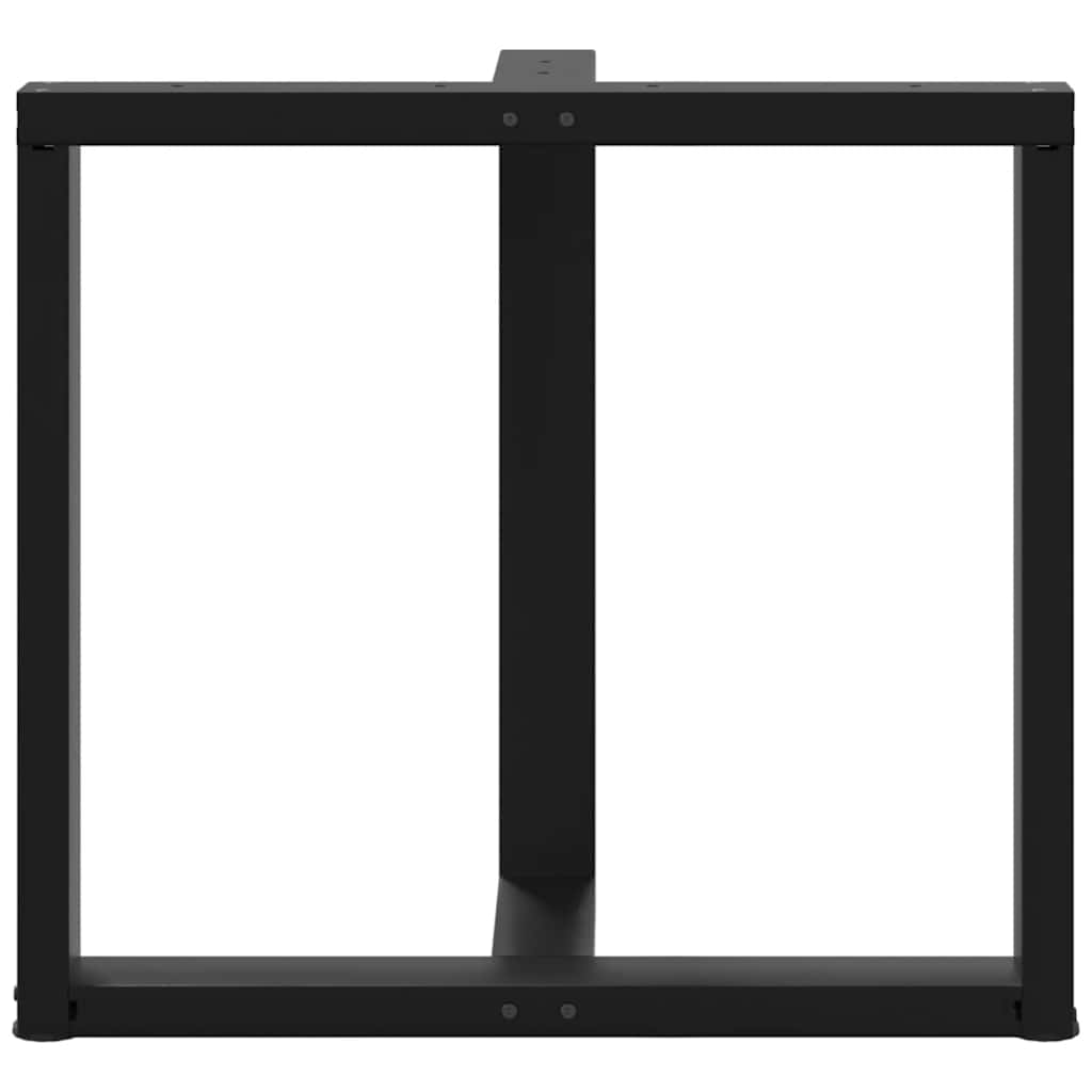 Dining Table Legs T-Shaped 2 pcs Black 80x35x(72-73) cm Steel
