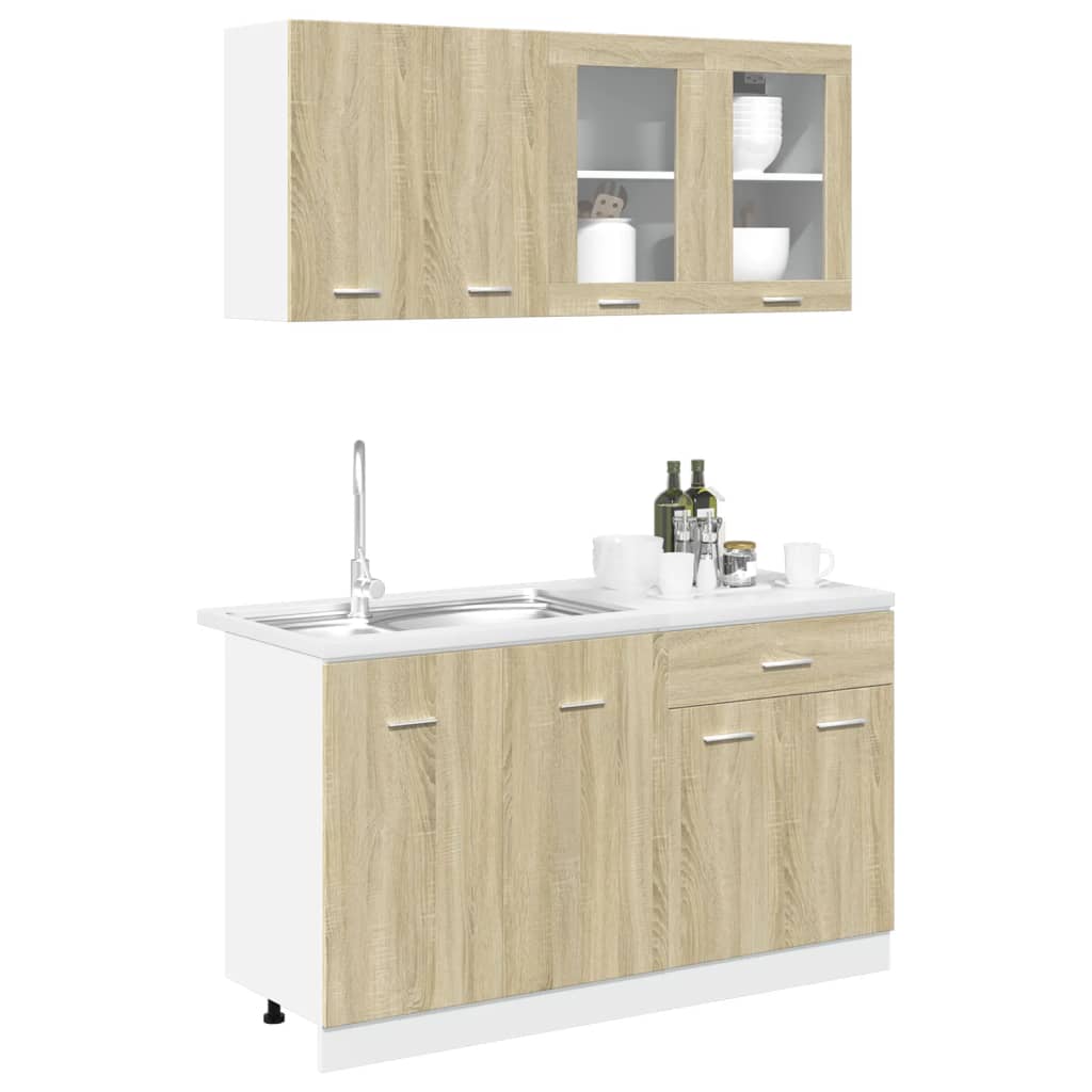 4 Piece Kitchen Cabinet Set Lyon Sonoma Oak Engineered Wood