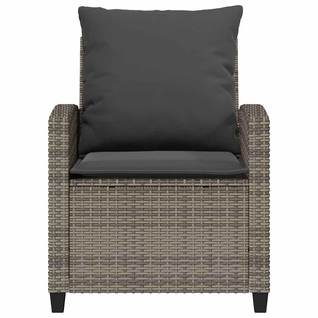 4 Piece Garden Sofa Set with Cushions Grey Poly Rattan