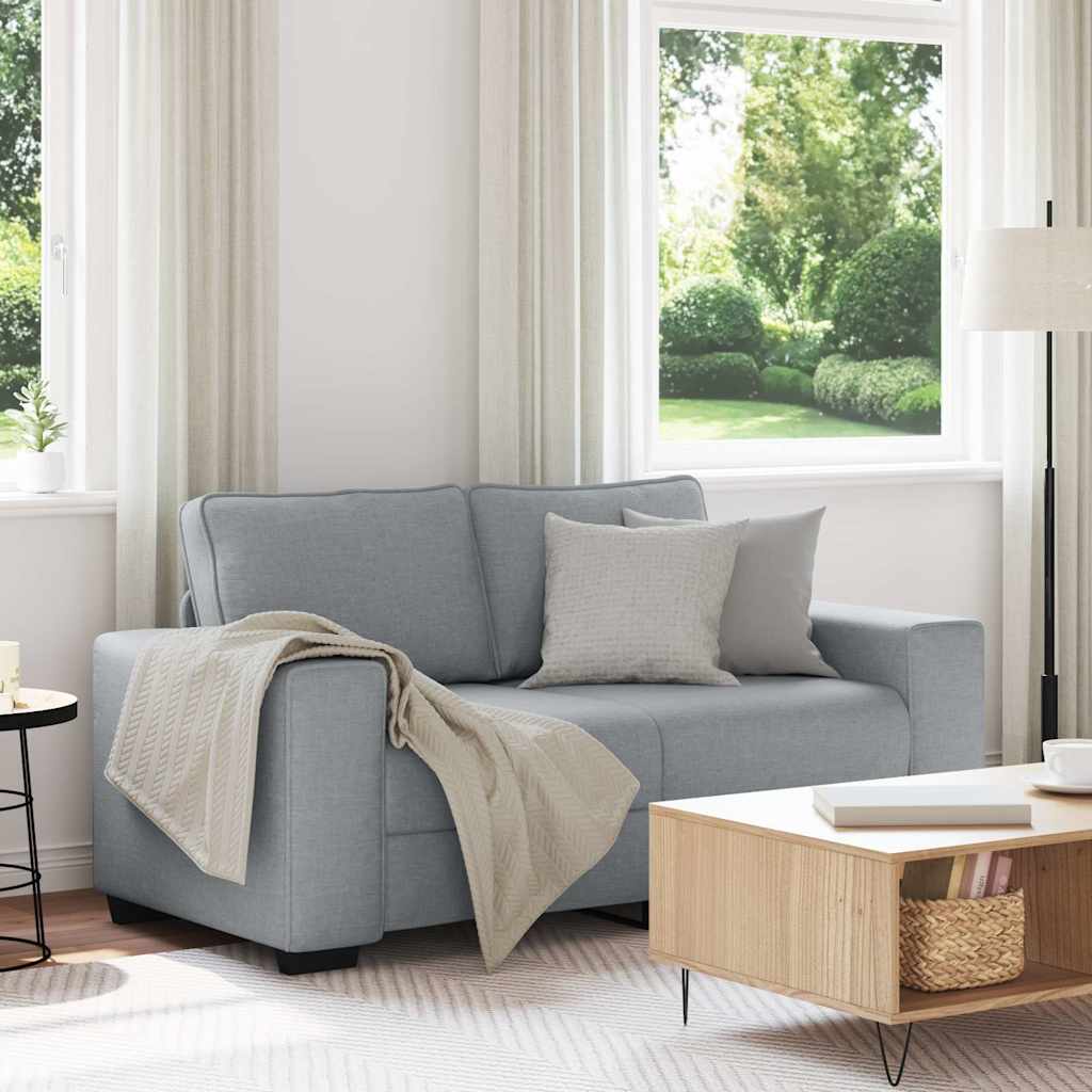 2-Seater Sofa Light Grey 120 cm Fabric