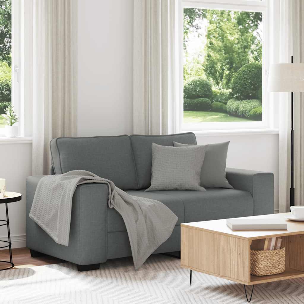 2-Seater Sofa Dark Grey 120 cm Fabric