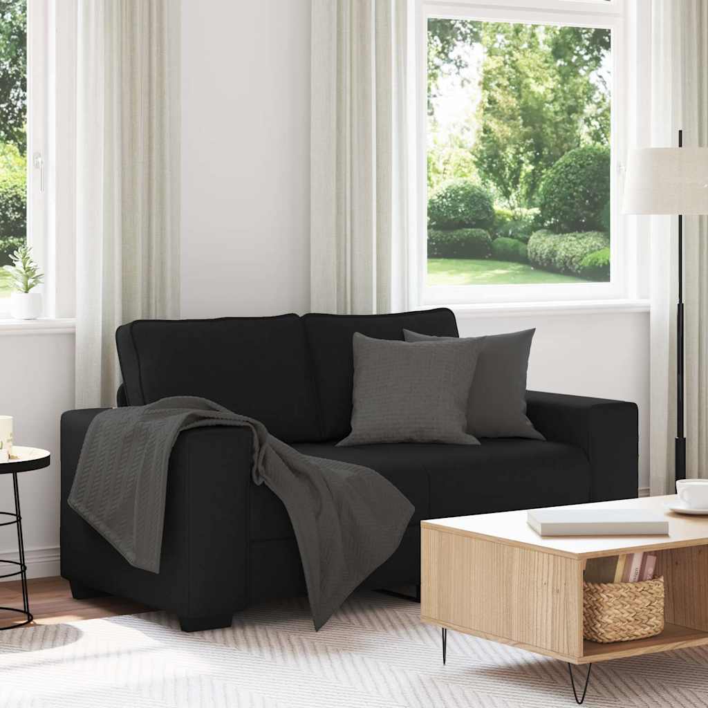 2-Seater Sofa Black 120 cm Fabric