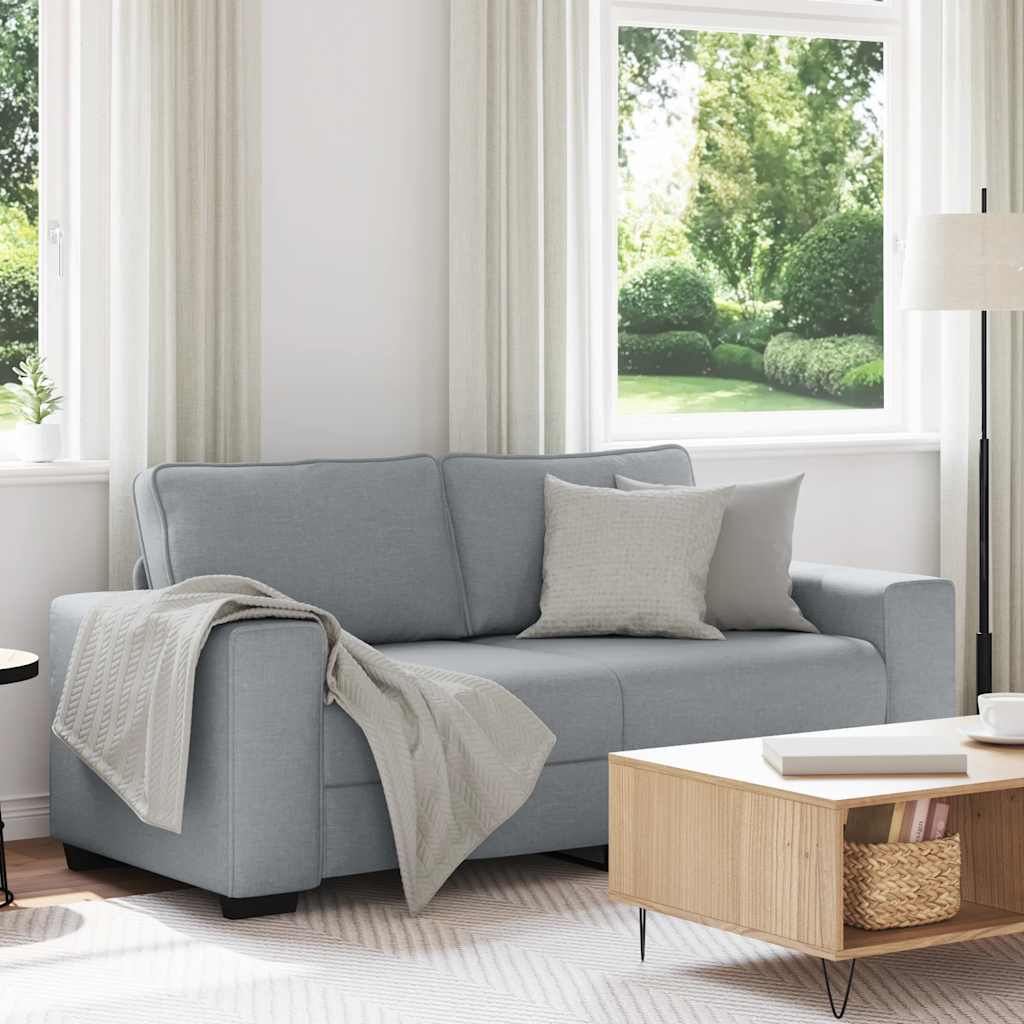 2-Seater Sofa Light Grey 140 cm Fabric