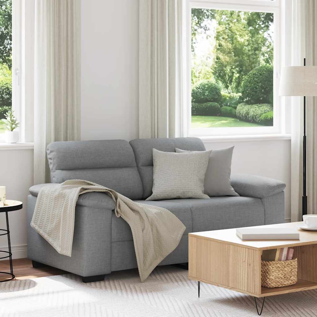 2-Seater Sofa Light Grey 120 cm Fabric