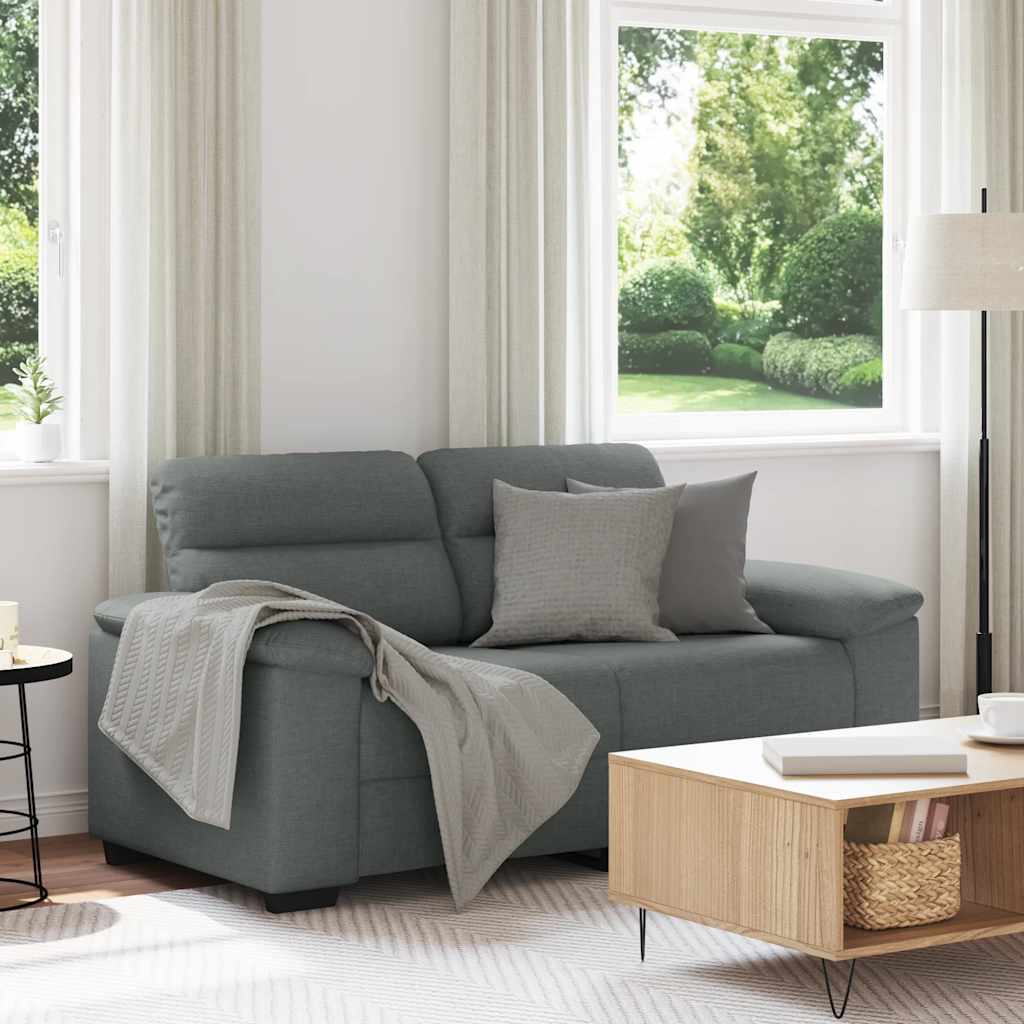 2-Seater Sofa Dark Grey 120 cm Fabric