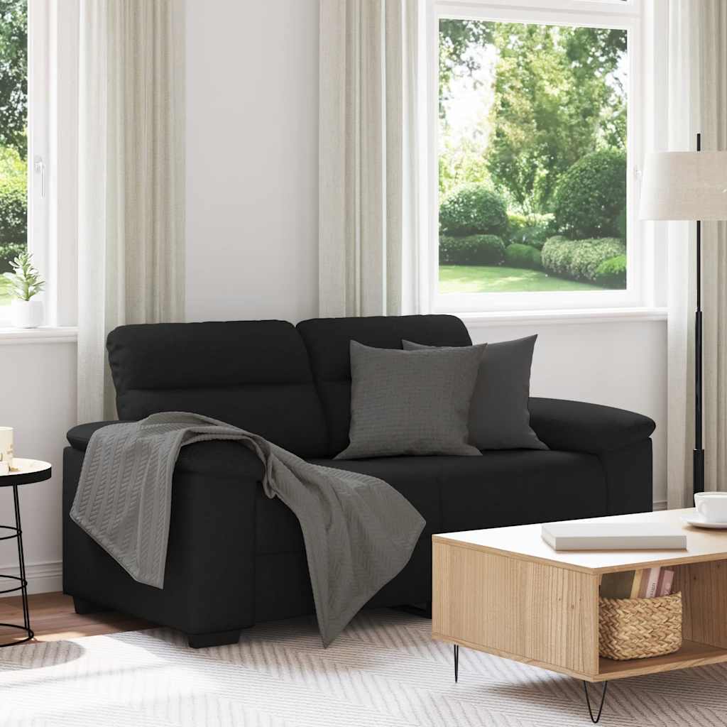 2-Seater Sofa Black 120 cm Fabric