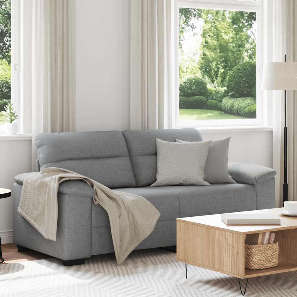 2-Seater Sofa Light Grey 140 cm Fabric