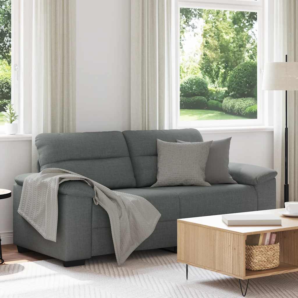 2-Seater Sofa Dark Grey 140 cm Fabric