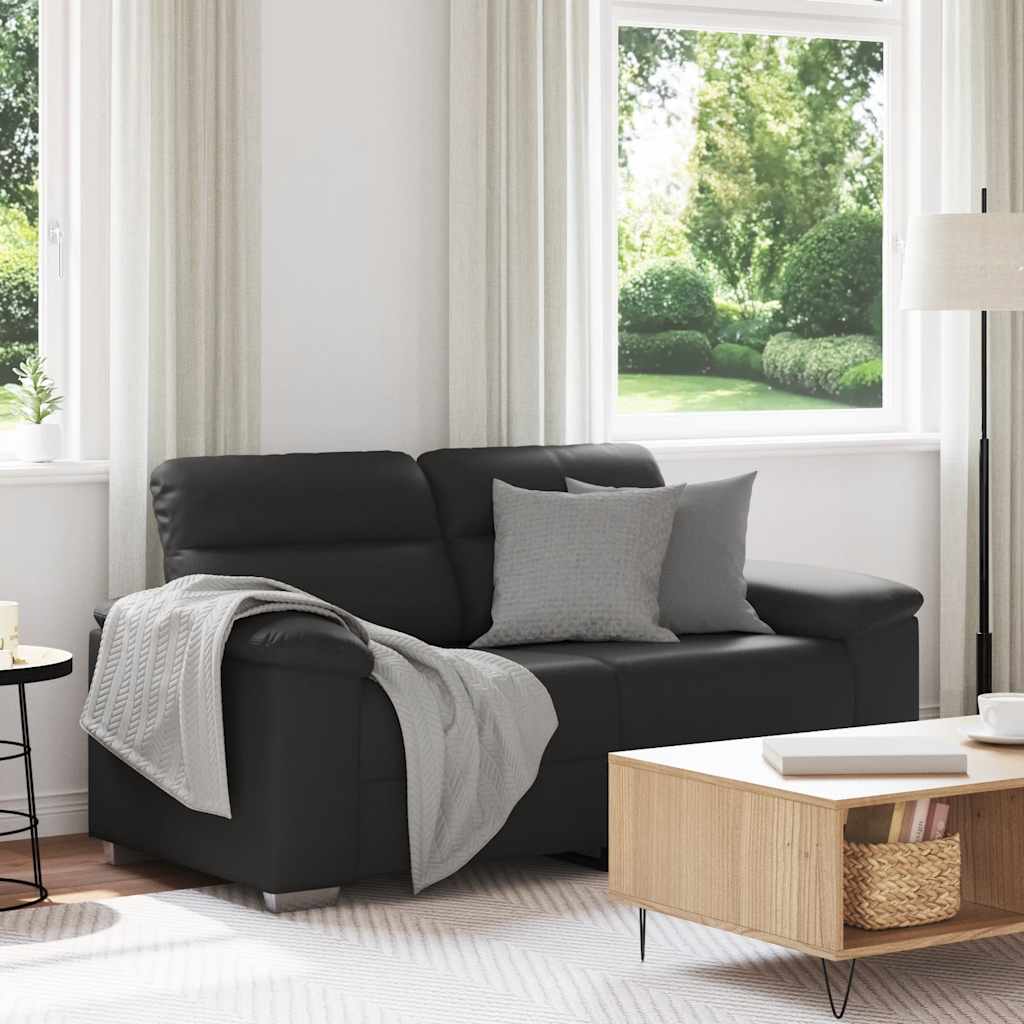 2-Seater Sofa Black 120 cm Faux Leather