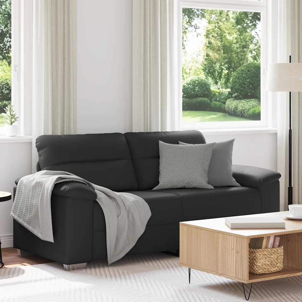 2-Seater Sofa Black 140 cm Faux Leather