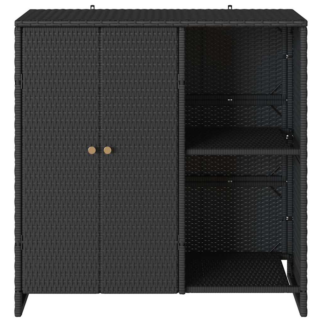 Storage Cabinet with Storage Black 100 x 36 x 102 cm Rattan