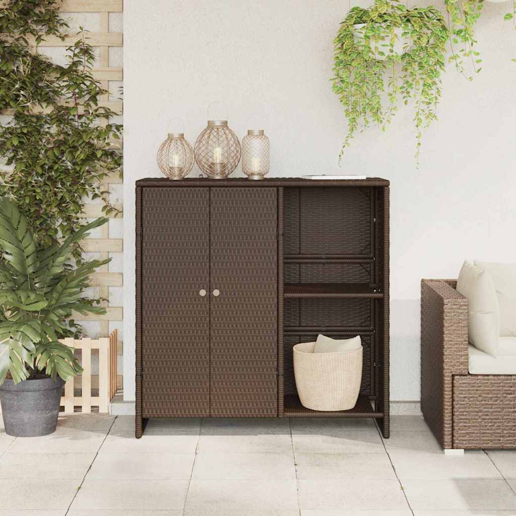 Storage Cabinet with Storage Brown 100 x 36 x 102 cm Rattan