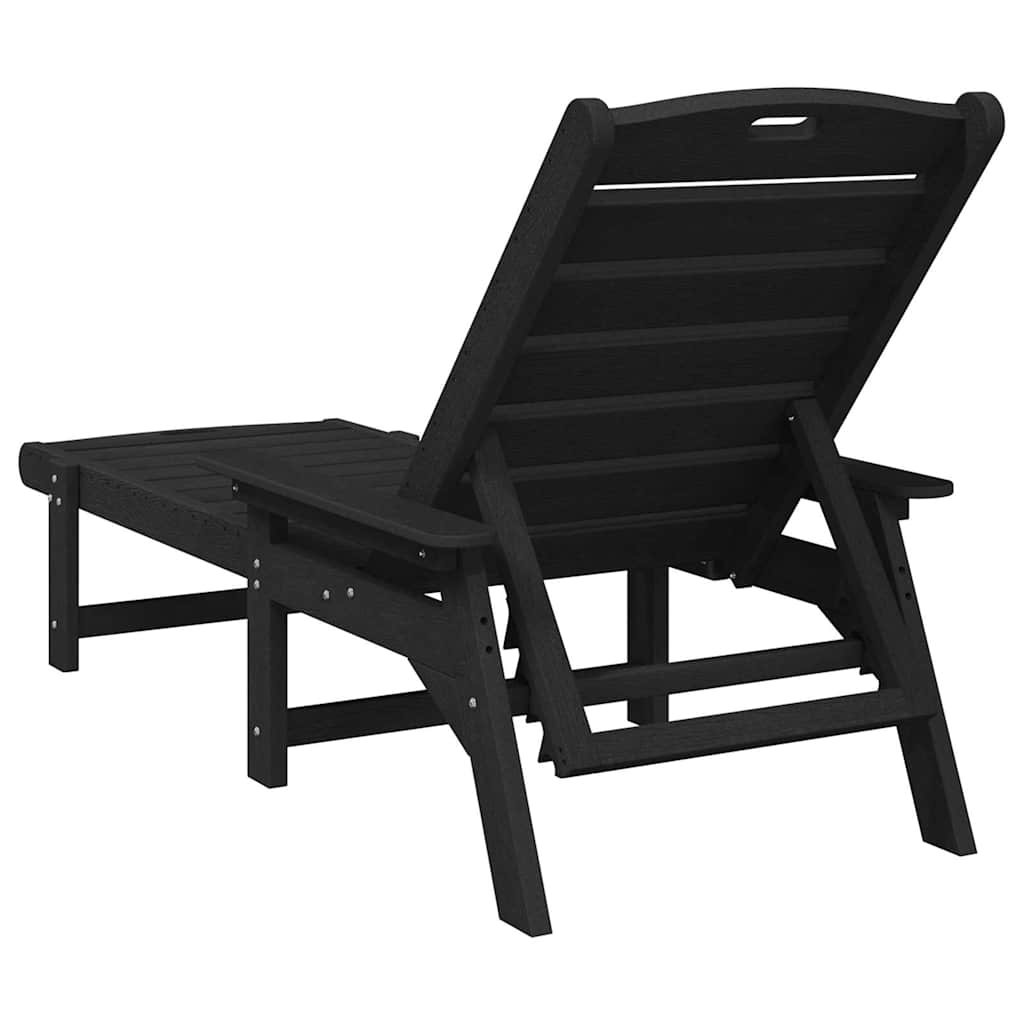 Sun Lounger Black 73.5 x 92 x 90cm HDPE