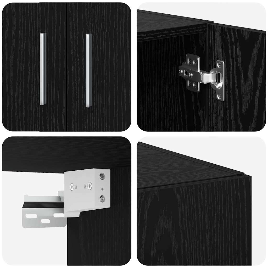 Storage Cabinet Black oak 70 x 42.5 x 225 cm Engineered wood