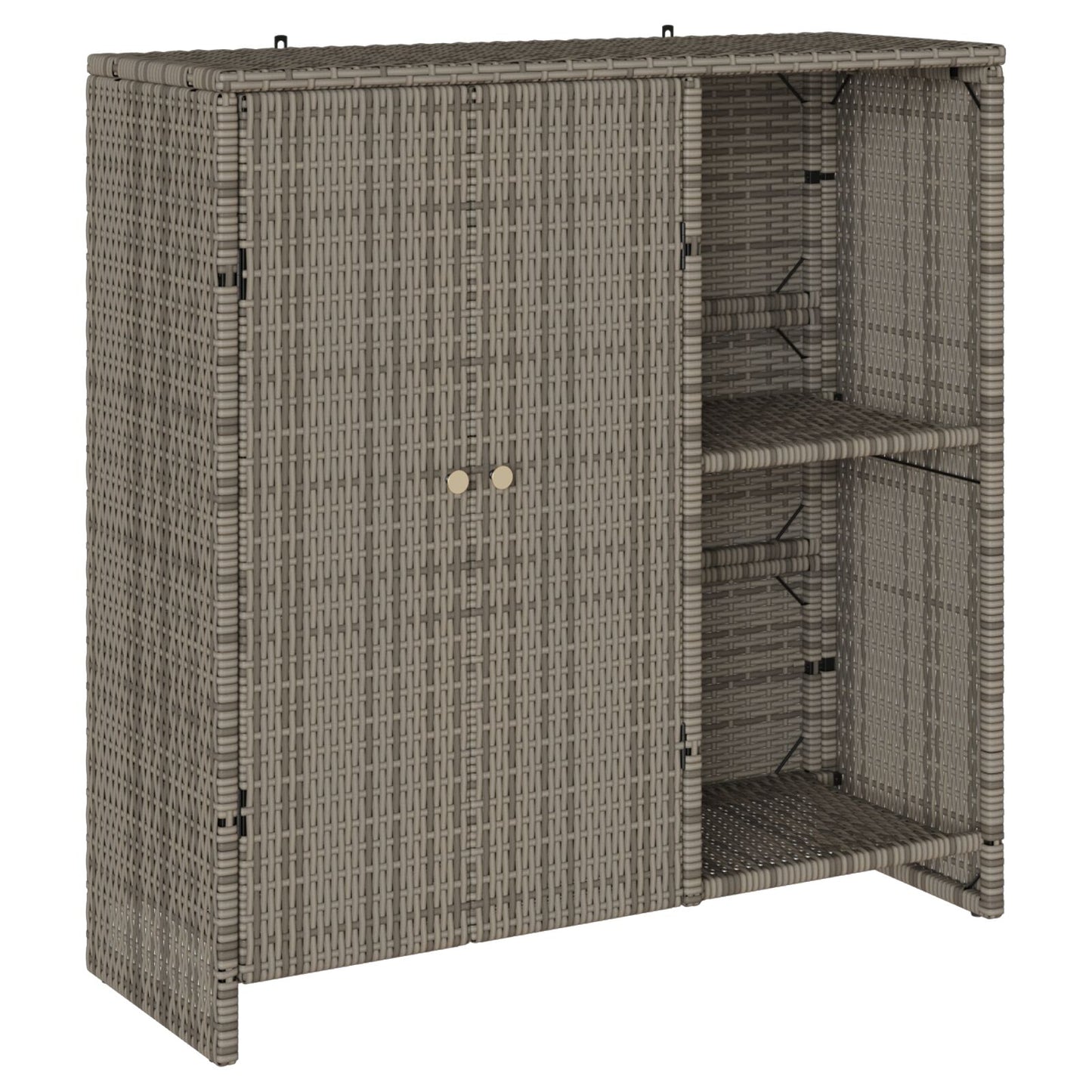 Storage Cabinet Grey 100x36x102 cm Rattan