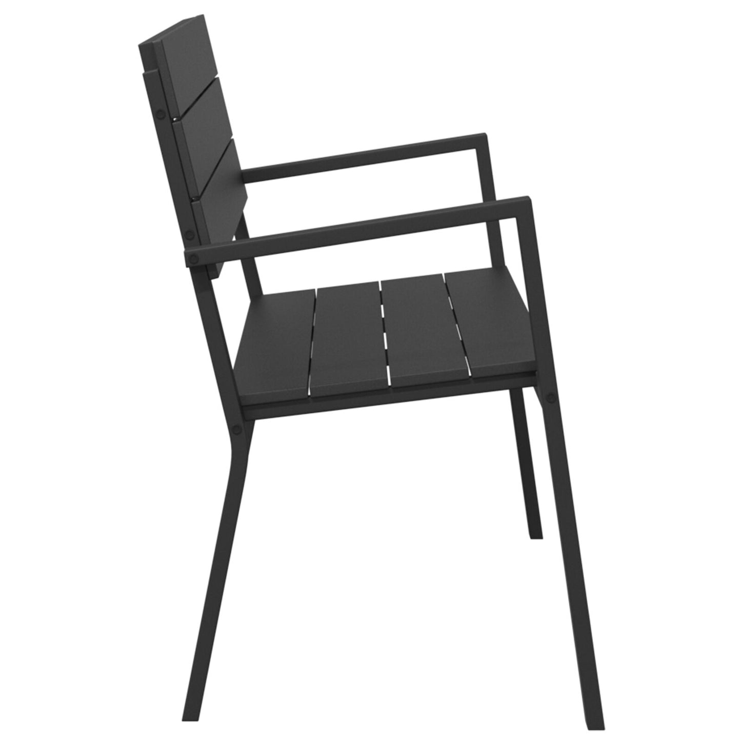 Garden Bench - Steel and WPC in Black