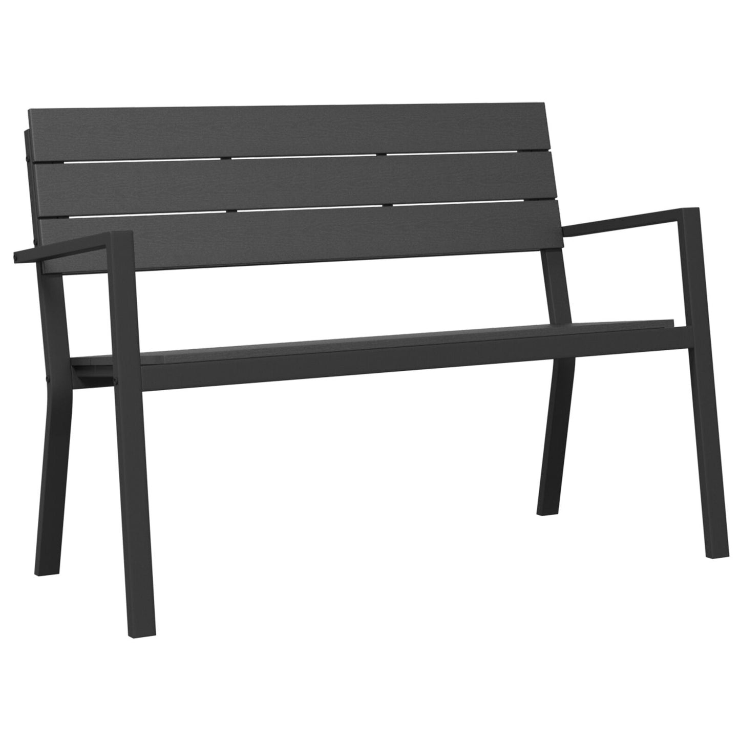 Garden Bench - Steel and WPC in Black