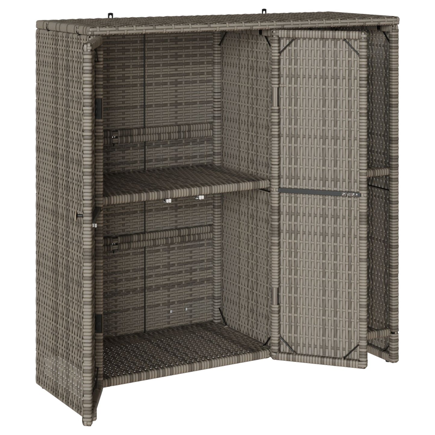 Storage Cabinet Grey 100x36x102 cm Rattan
