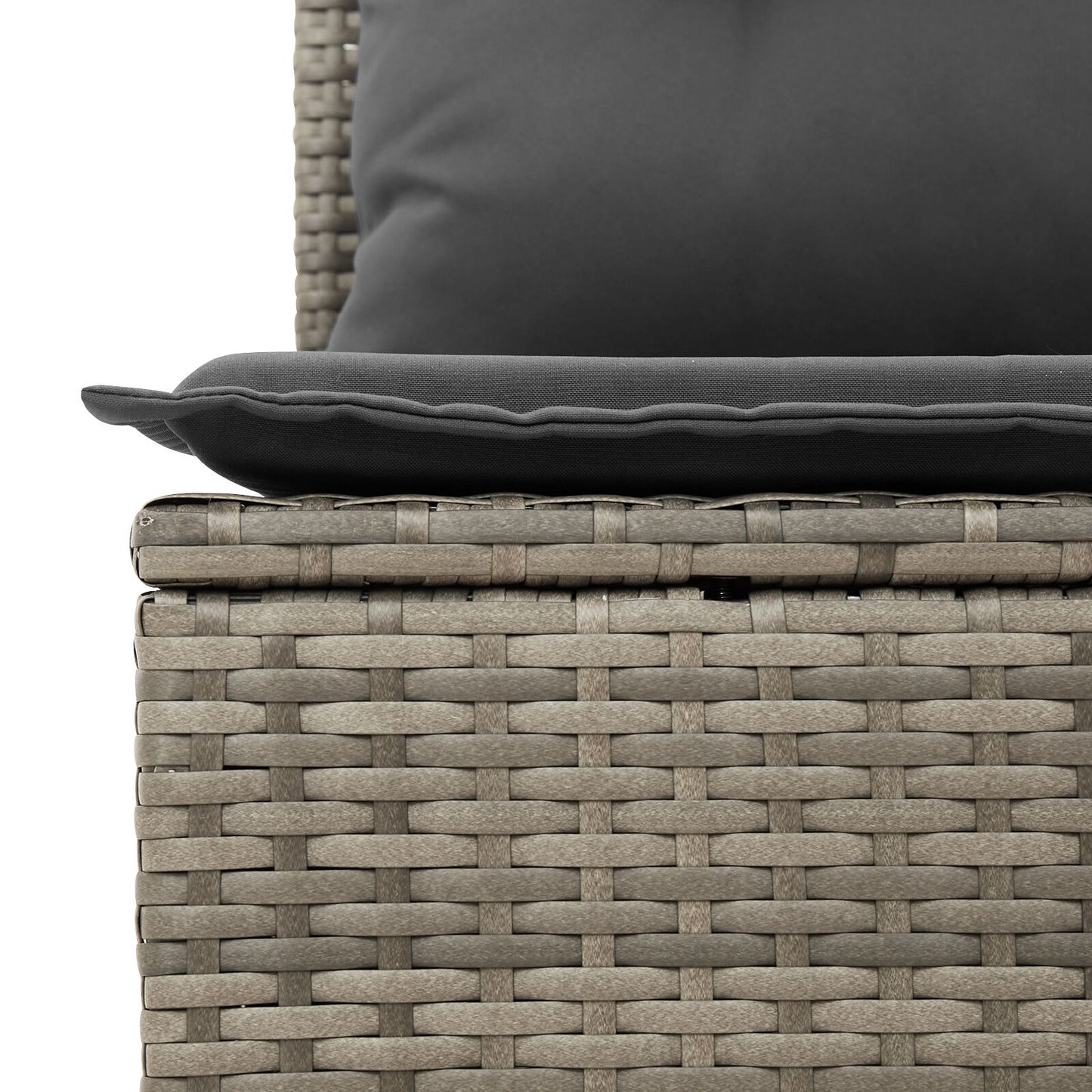 9 Piece Garden Sofa Set with Cushions Grey Poly Rattan