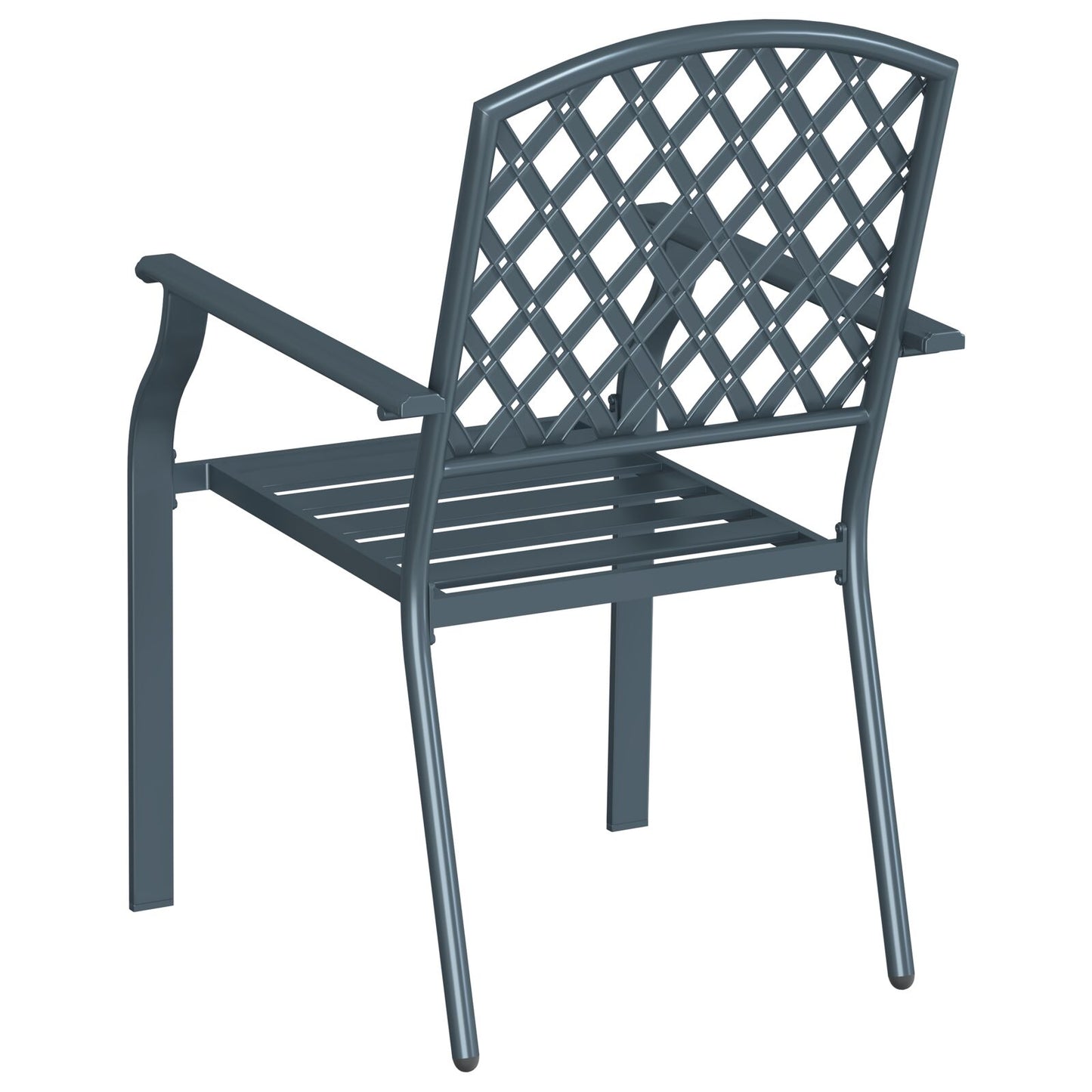 Garden Chairs 4 pcs Stackable Anthracite Steel
