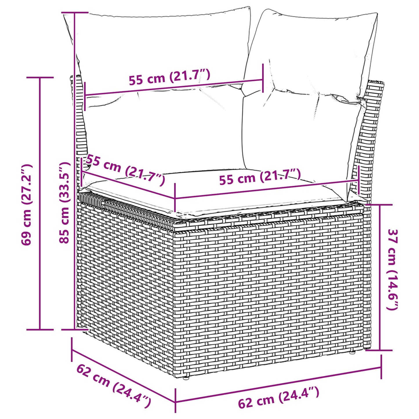 8 Piece Garden Sofa Set with Cushions Black Poly Rattan