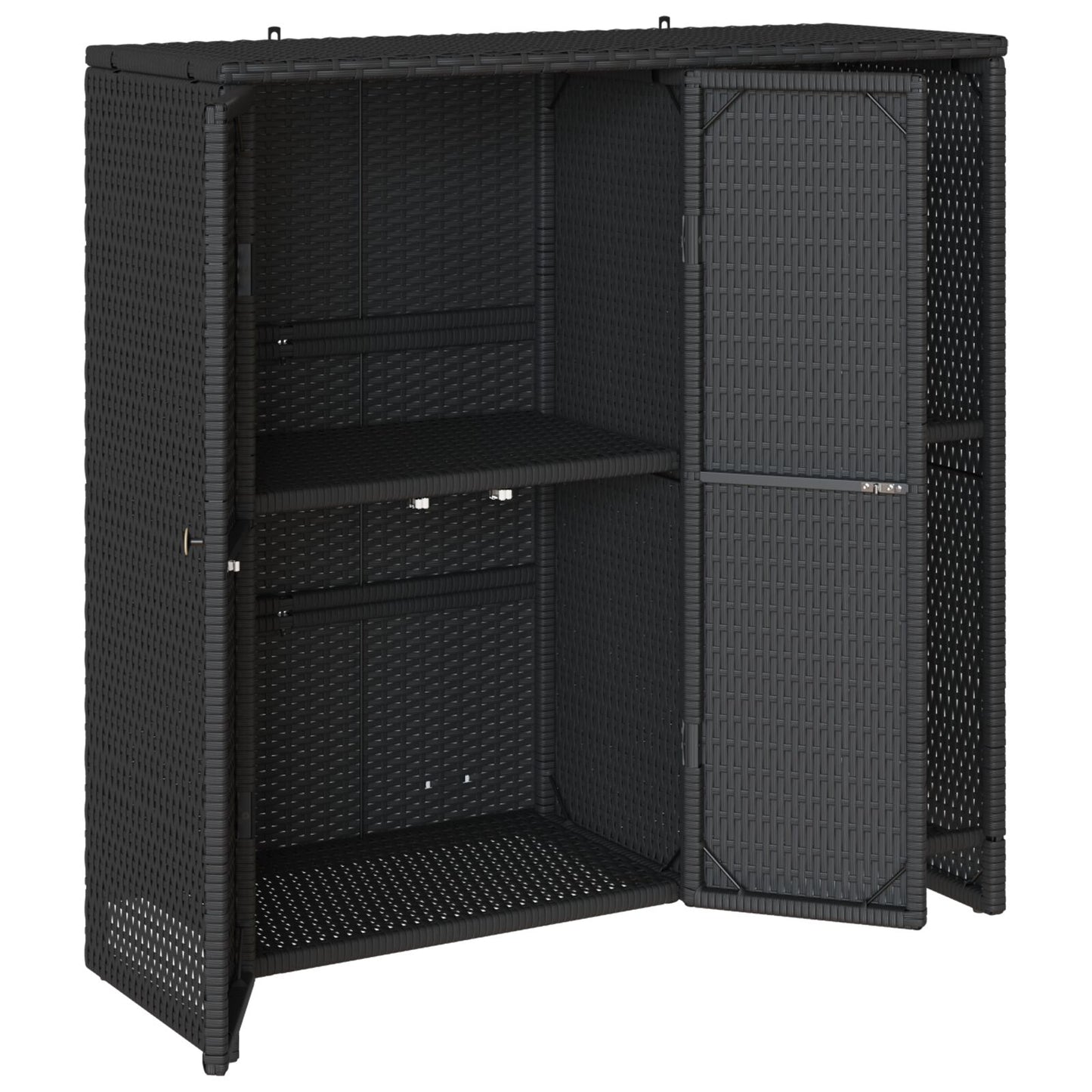 Storage Cabinet Black 100x36x102 cm Rattan