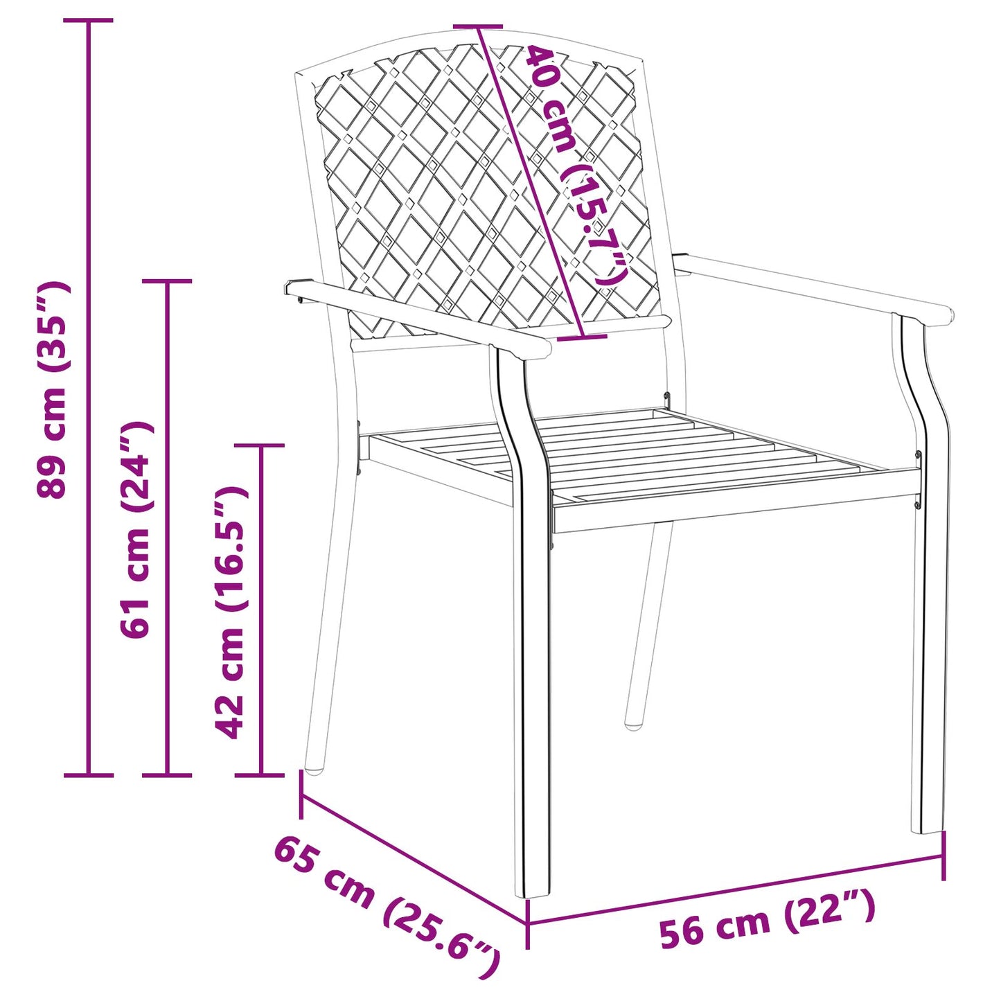 Garden Chairs 4 pcs Stackable Anthracite Steel