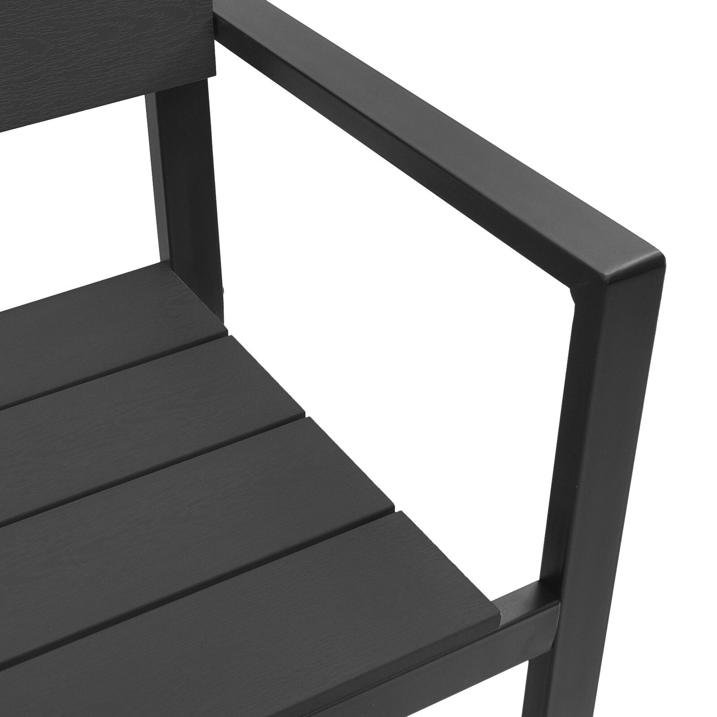Garden Bench - Steel and WPC in Black