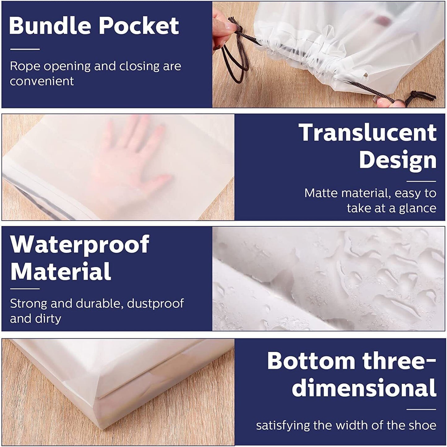 10PCS Travel Shoe Bags Portable Storage Pouch Drawstring Dust Organizer