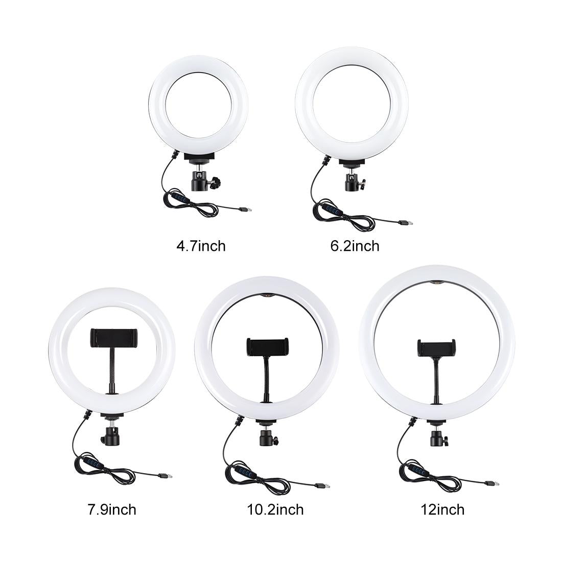16cm Usb Led Ring Light with Tripod and 3 Modes - Black